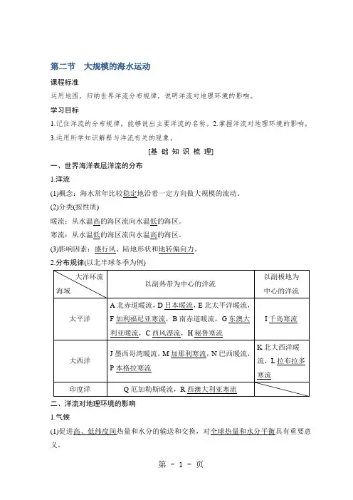2018-2019版地理高一同步系列课堂讲义人教版必修一 ：第三章 地球上的水 3-2 学案 Word版含答案 
