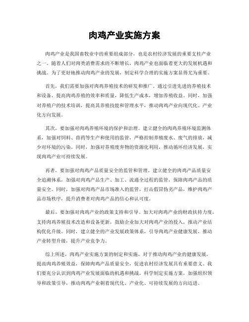 肉鸡产业实施方案