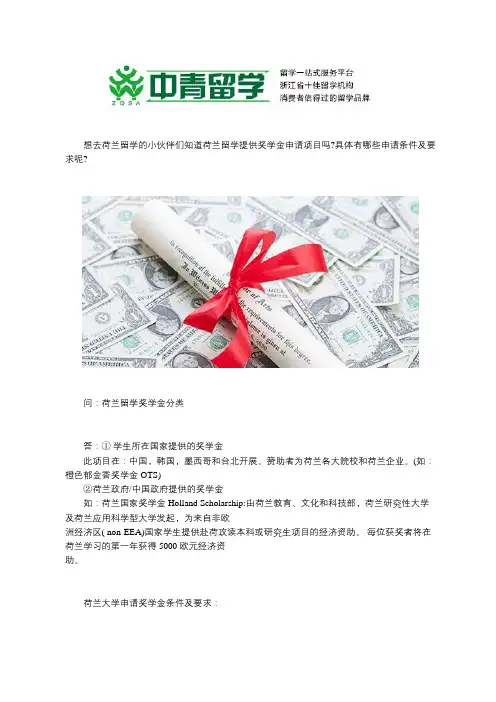 荷兰留学奖学金的知识小结
