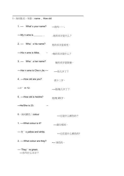 英语问句大全