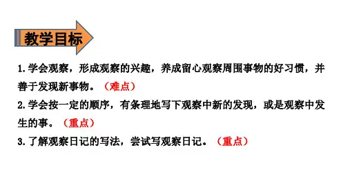 四年级上册语文课件第3单元习作写观察日记人教部编版共13张PPT