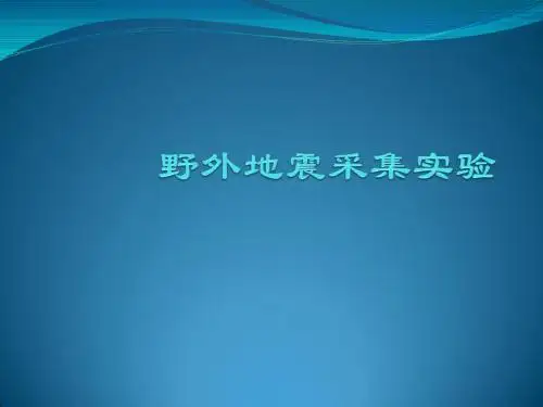 地震资料采集实验