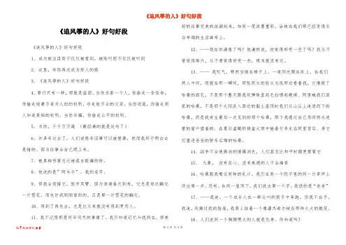 《追风筝的人》好句好段