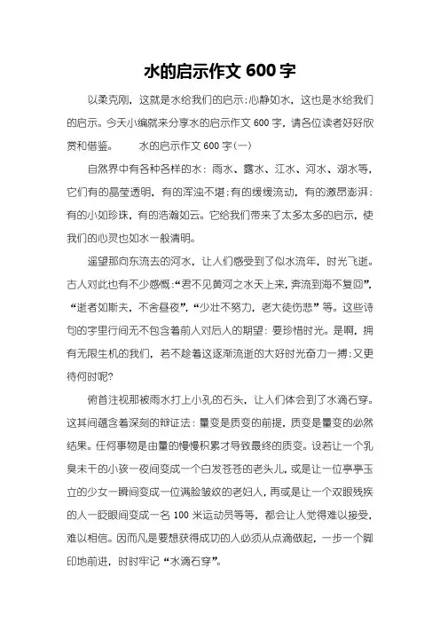 水的启示作文600字