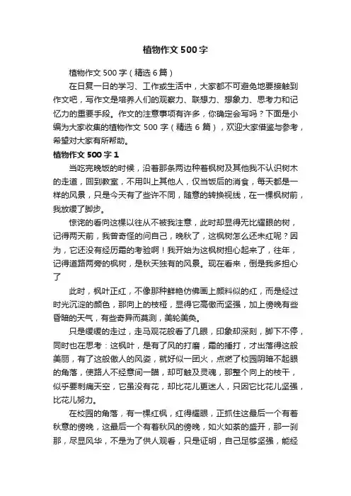 植物作文500字（精选6篇）