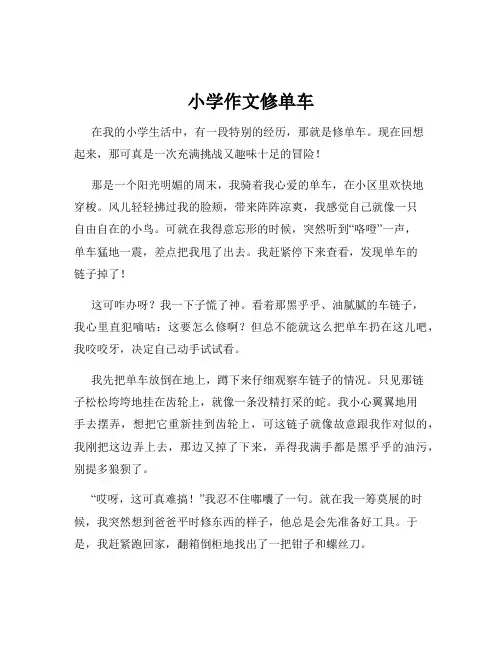 小学作文修单车