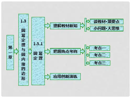 高中数学 第一章 相似三角形定理与圆幂定理 1.3.1 圆幂定理课件 新人教B版选修41