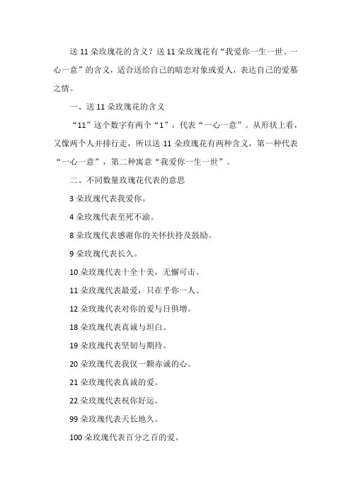 11朵玫瑰代表什么意思