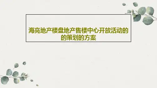 海亮地产楼盘地产售楼中心开放活动的的策划的方案23页PPT