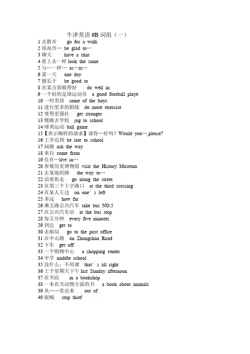 牛津英语6B词组