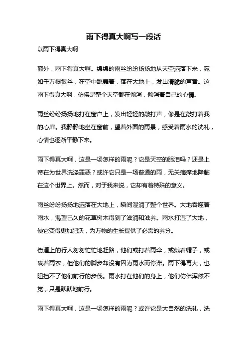 雨下得真大啊写一段话