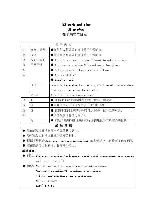 【沪教牛津版(三起)】六年级下册英语教案 Unit5-crafts