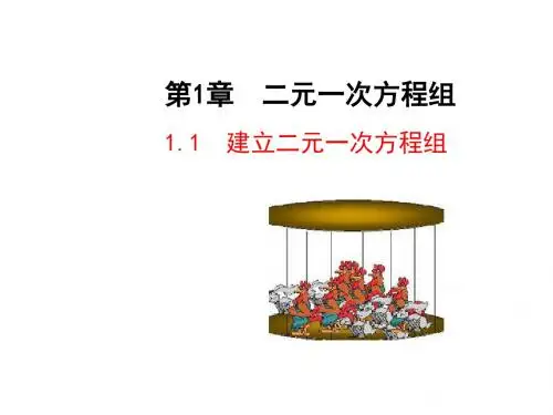 七年级数学下册(湘教版)多媒体教学课件：1.1 建立二元