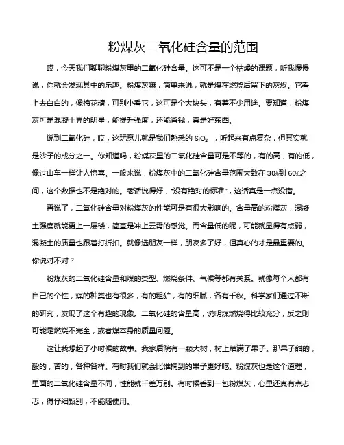 粉煤灰二氧化硅含量的范围