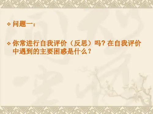 专题自我评价