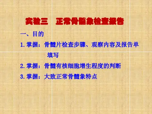 实验三  正常骨髓象检查报告 PPT课件