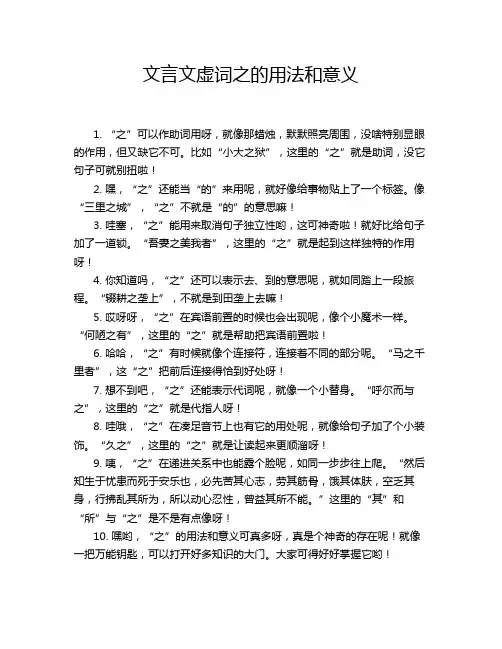 文言文虚词之的用法和意义