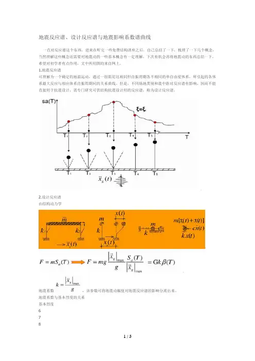地震反应谱、设计反应谱与地震影响系数谱曲线