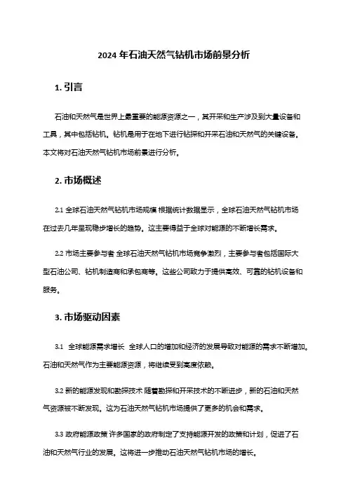 2024年石油天然气钻机市场前景分析