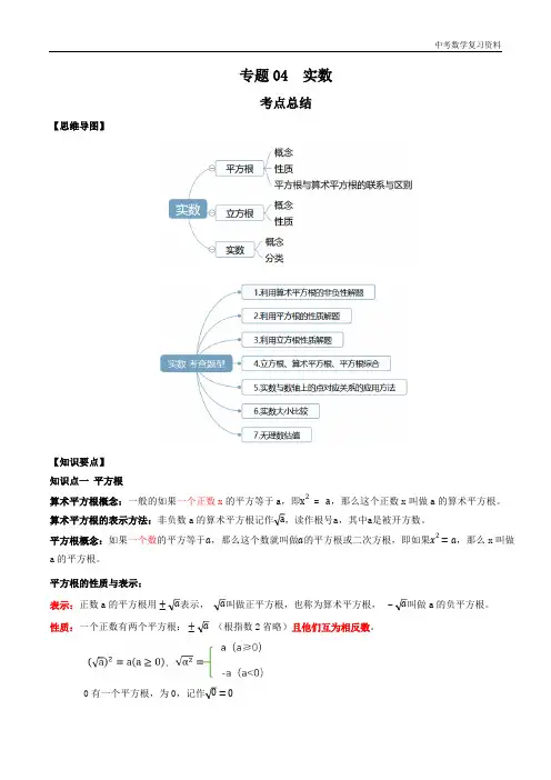 中考数学 专题04  实数(知识点串讲)(解析版)