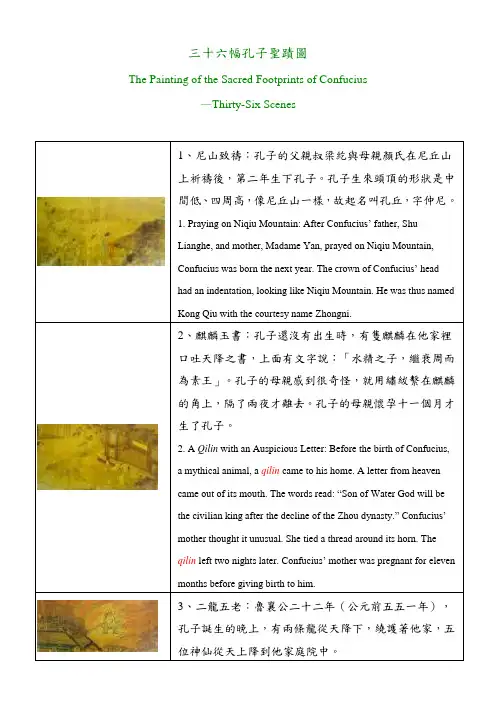 孔子圣迹图36副画中英文