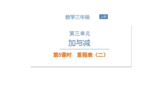 北师大版三年级上册数学《里程表》课件