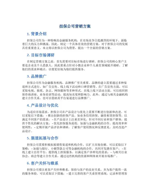 担保公司营销方案