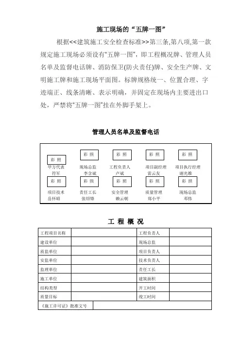 施工现场五牌一图