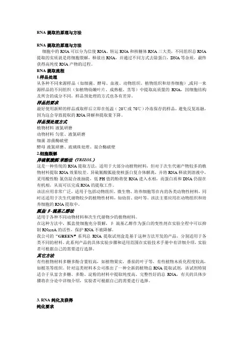 RNA提取的原理与方法