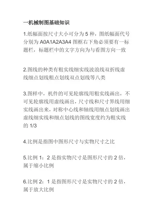 机械制图基础常识42条