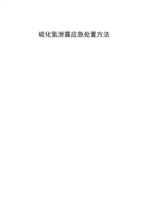 硫化氢泄漏应急处置方法