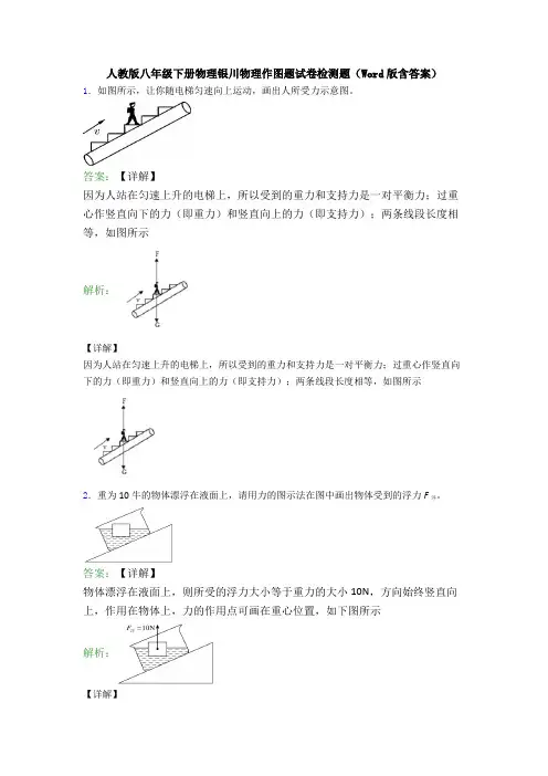 人教版八年级下册物理银川物理作图题试卷检测题(Word版含答案)