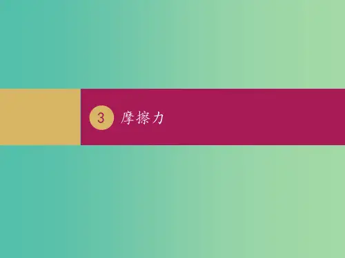 高中物理 3.3摩擦力(1) 新人教版必修1