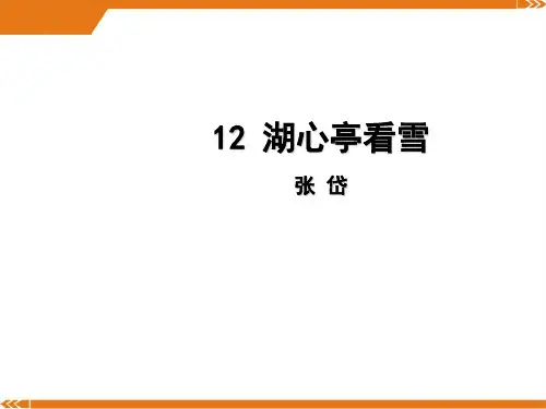 人教版语文九年级上册第12课《湖心亭看雪》导学课件(教师版)