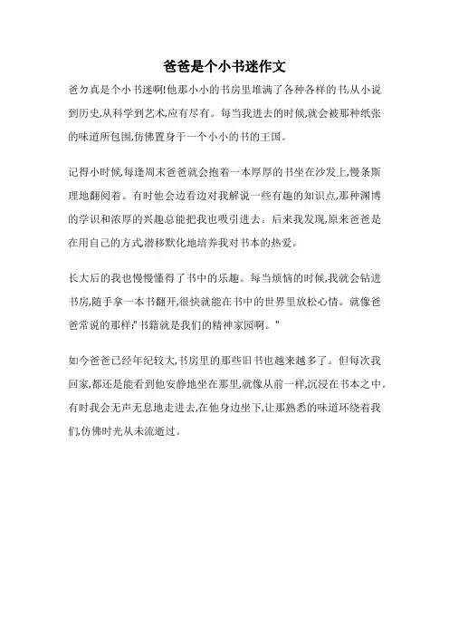 爸爸是个小书迷作文