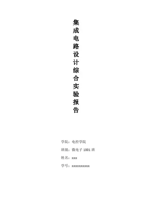 集成电路综合设计实验报告