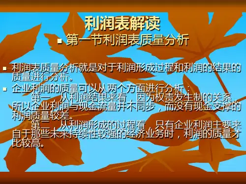 利润表质量、趋势与结构分析(ppt 37页)