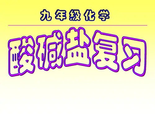 中考化学：酸碱盐复习(共29张PPT)