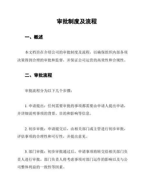 审批制度及流程