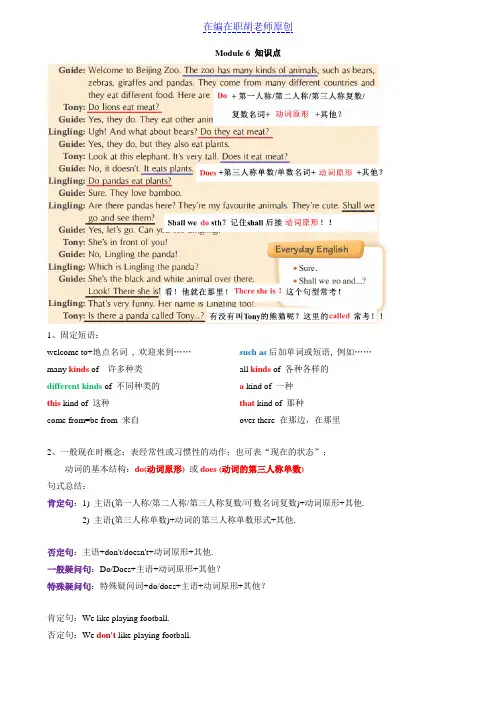 (外研)七上英语Module 6 知识清单