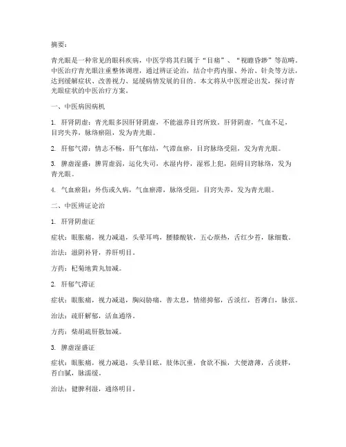 青光眼症状中医治疗方案
