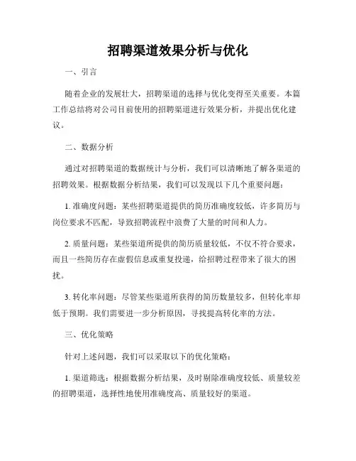 招聘渠道效果分析与优化