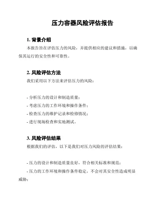 压力容器风险评估报告