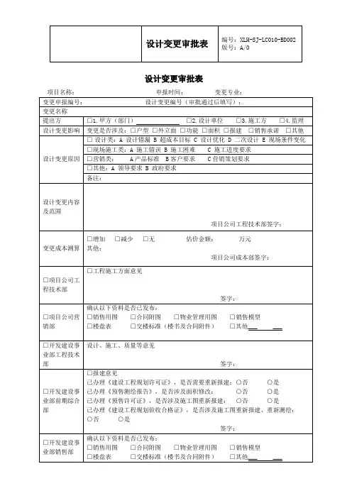 设计变更审批表