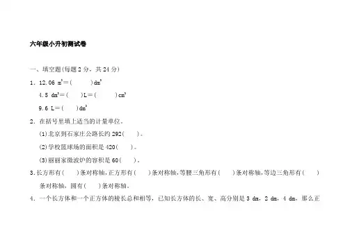 人教版六年级下册数学期末测试题小升初(3)