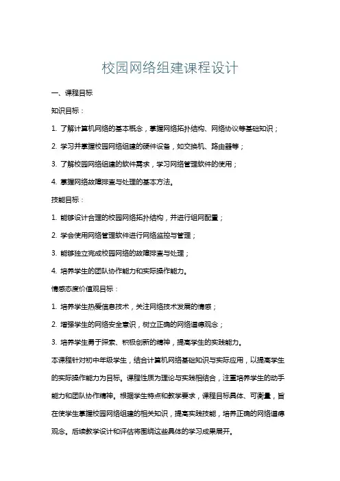 校园网络组建课程设计