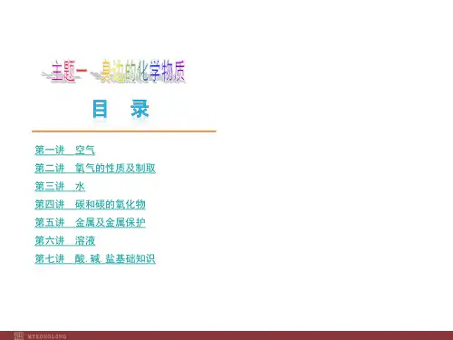 2013届初中化学自主复习课件—主题1身边的化学物质
