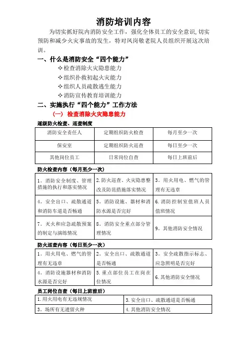 消防安全四个能力三提示一懂三会培训