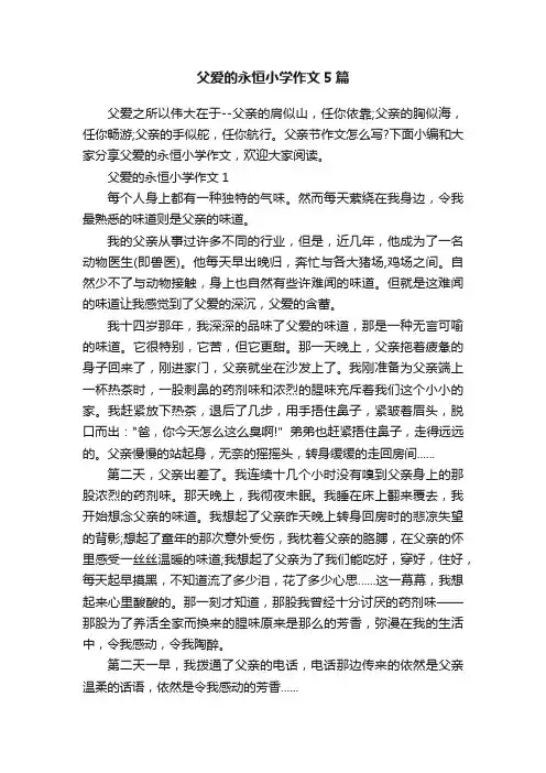 父爱的永恒小学作文5篇