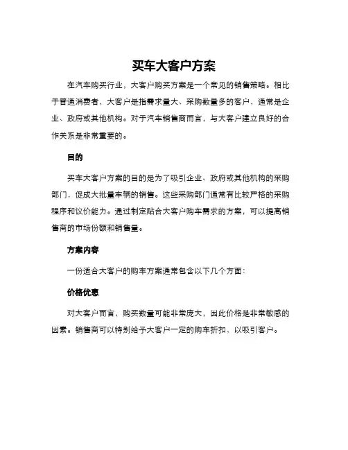买车大客户方案